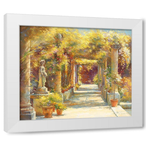 La pergola de l abbaye White Modern Wood Framed Art Print by Messely, Johan