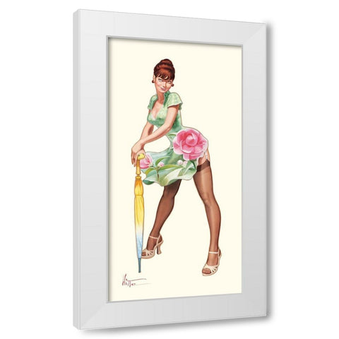 Camelia White Modern Wood Framed Art Print by Hitte, Patrick