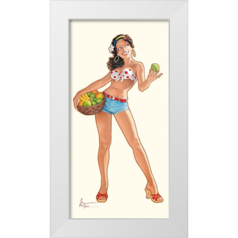 Juanita I White Modern Wood Framed Art Print by Hitte, Patrick