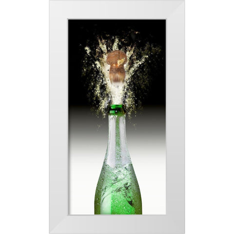 Splashing Cork I White Modern Wood Framed Art Print by Hillert, Peter