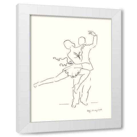 Lets Dance White Modern Wood Framed Art Print by Schneider, Rosy
