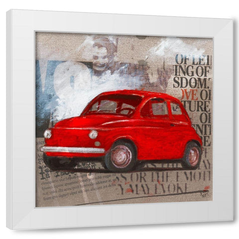 Crazy Car White Modern Wood Framed Art Print by Ducret, Patrice