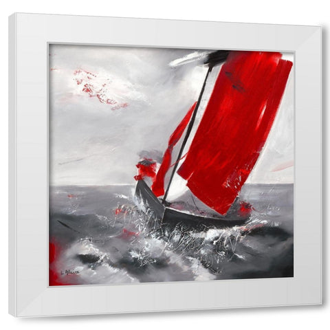 Voile rouge White Modern Wood Framed Art Print by Allaire, Lydie