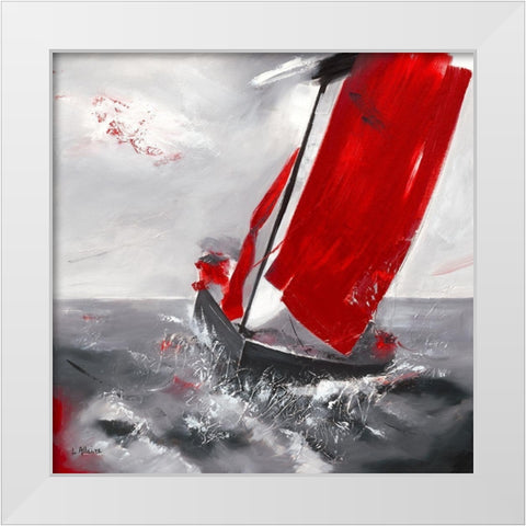 Voile rouge White Modern Wood Framed Art Print by Allaire, Lydie