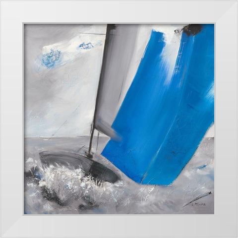 Voile bleue II White Modern Wood Framed Art Print by Allaire, Lydie