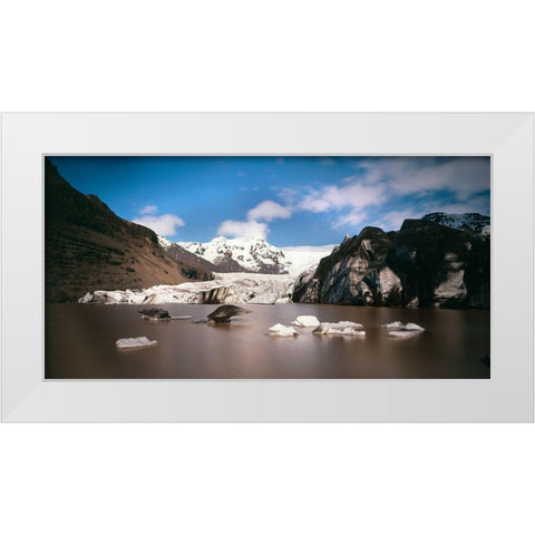 Vatnajokull-Island White Modern Wood Framed Art Print by Seidel, Leo