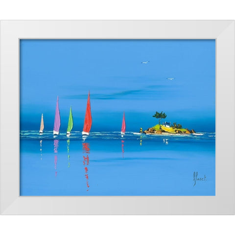 Jour de regate II White Modern Wood Framed Art Print by Flanet, Frederic