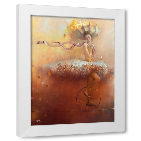 Parapluie White Modern Wood Framed Art Print by Tchoubakov, Oleg