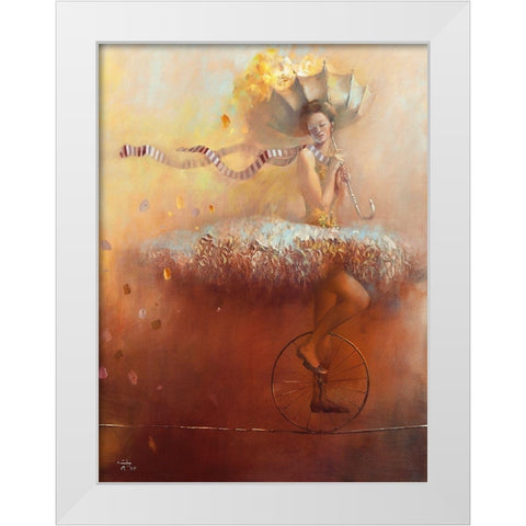 Parapluie White Modern Wood Framed Art Print by Tchoubakov, Oleg
