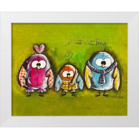 Cot Cot Family White Modern Wood Framed Art Print by Mougin, Carine