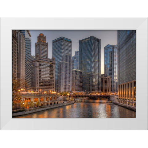 Peaceful Chicago White Modern Wood Framed Art Print by Terrible, Aurelien