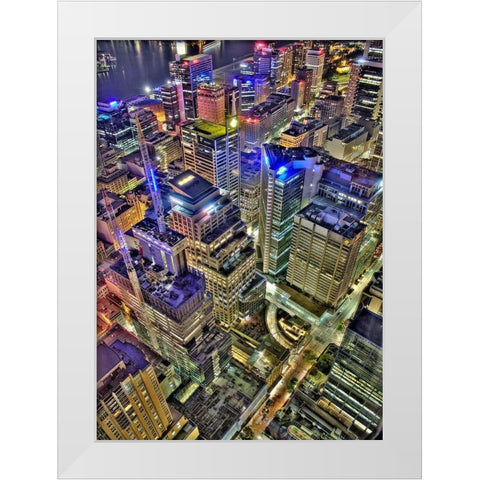 Sydney s Skyline White Modern Wood Framed Art Print by Terrible, Aurelien