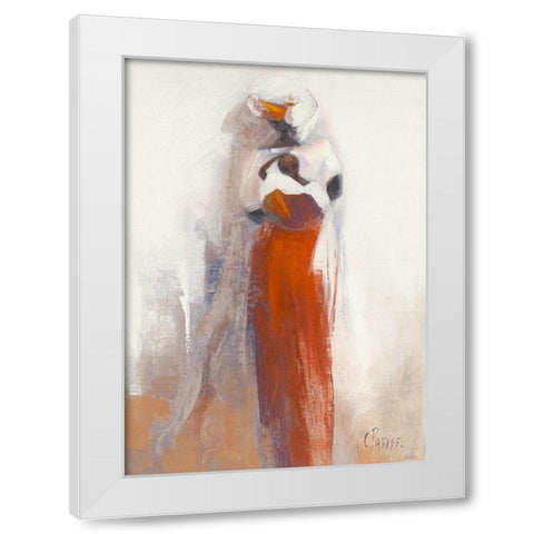 Silhouettes Africaines V White Modern Wood Framed Art Print by Parise, Chantal