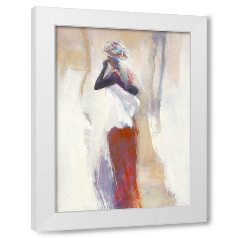 Silhouettes Africaines VI White Modern Wood Framed Art Print by Parise, Chantal