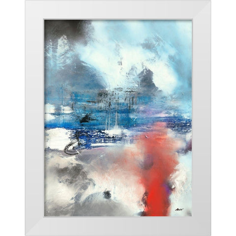 Lake Side White Modern Wood Framed Art Print by ARVEE
