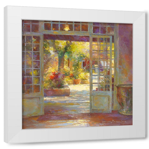 Au jardin des antiquaires White Modern Wood Framed Art Print by Messely, Johan