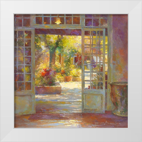 Au jardin des antiquaires White Modern Wood Framed Art Print by Messely, Johan