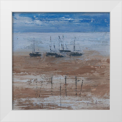 Maree basse White Modern Wood Framed Art Print by Persillon, Francoise