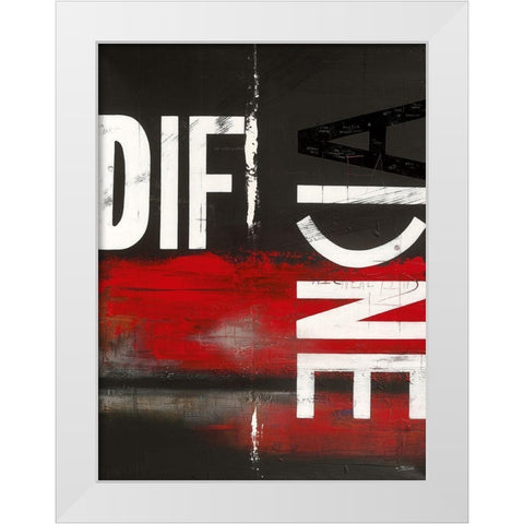 La diferencia White Modern Wood Framed Art Print by Becam, Carole