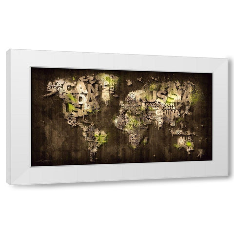 Dark Storm Lime Green White Modern Wood Framed Art Print by Mikael D. Design