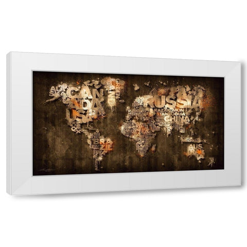 Dark Storm Orange White Modern Wood Framed Art Print by Mikael D. Design