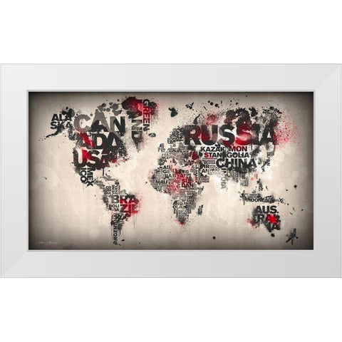 Minimal Red White Modern Wood Framed Art Print by Mikael D. Design