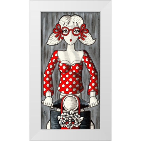 Petite Vespa White Modern Wood Framed Art Print by MIROTA