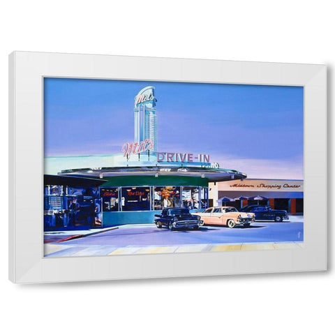 Mil s Drive White Modern Wood Framed Art Print by VAUTRIN