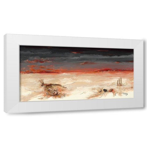 Plage oceane White Modern Wood Framed Art Print by Marso
