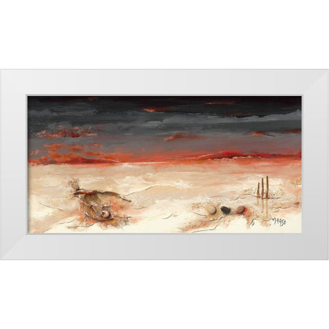 Plage oceane White Modern Wood Framed Art Print by Marso