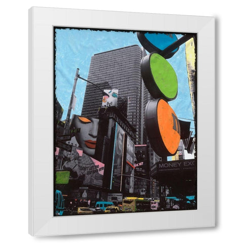 2-Times Square White Modern Wood Framed Art Print by Simonutti, Riccardo