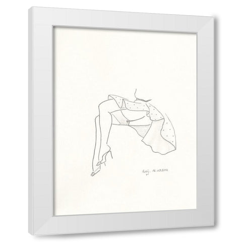 Serie Beine II White Modern Wood Framed Art Print by Schneider, Rosy
