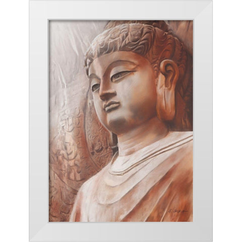 Buddha III White Modern Wood Framed Art Print by Seifert, Brita
