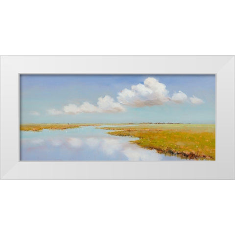 A clear Day in the Field White Modern Wood Framed Art Print by Groenhart, Jan