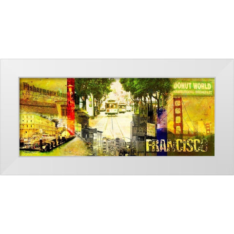 San Francisco White Modern Wood Framed Art Print by Carlson, Don