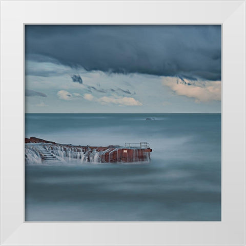 Plongeons dans l inconnu White Modern Wood Framed Art Print by Bertrande, Arnaud