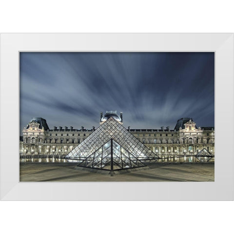 Pyramide moderne White Modern Wood Framed Art Print by Bertrande, Arnaud