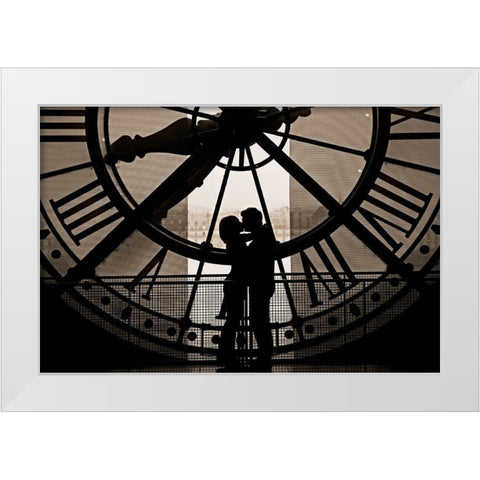 Lovers of St-Valentin White Modern Wood Framed Art Print by Bertrande, Arnaud