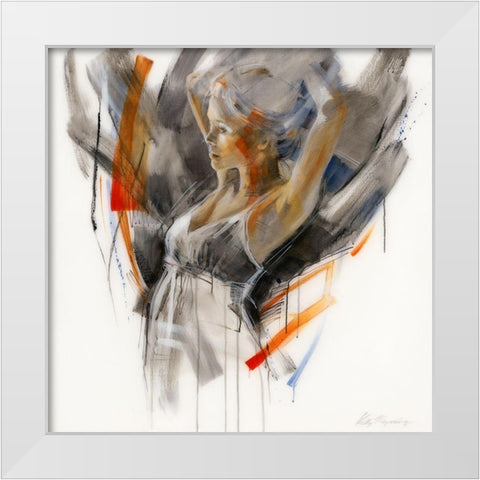 Modest III White Modern Wood Framed Art Print by Meijering, Kitty