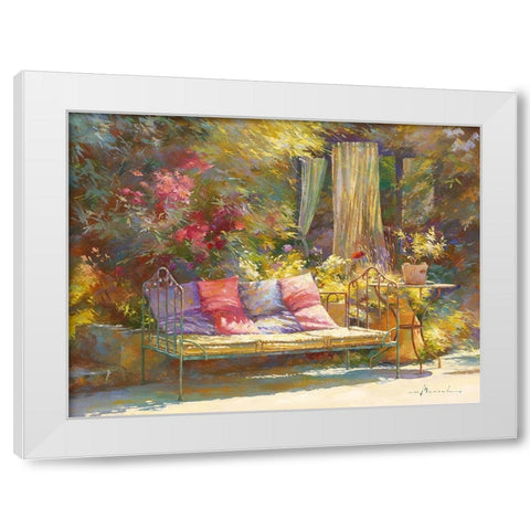 Repos au regalido White Modern Wood Framed Art Print by Messely, Johan