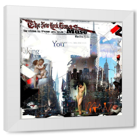 eternel Saint Valentin White Modern Wood Framed Art Print by MN.FF