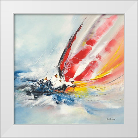 Gros temps White Modern Wood Framed Art Print by de Courcy, Gerard