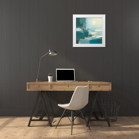 Reflets I White Modern Wood Framed Art Print by Ball, Veronique