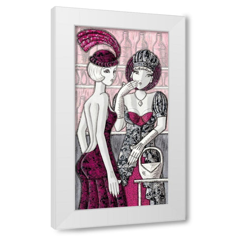 Soiree deguisee White Modern Wood Framed Art Print by MIROTA