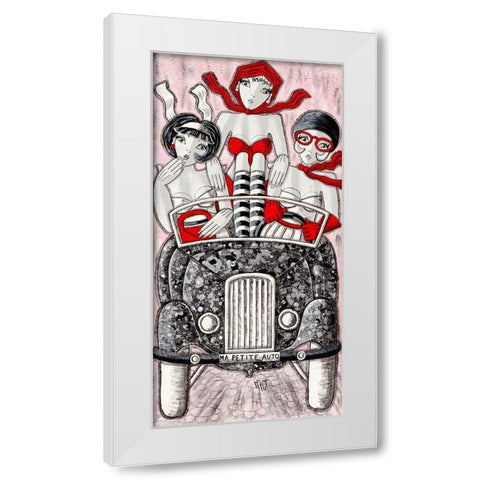Ma petite auto White Modern Wood Framed Art Print by MIROTA