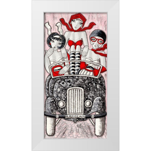 Ma petite auto White Modern Wood Framed Art Print by MIROTA