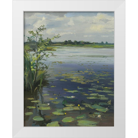 Water Lilies Earnewald II White Modern Wood Framed Art Print by Koopmans, Gosse