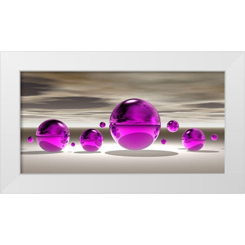 Purple Bowl III White Modern Wood Framed Art Print by Hillert, Peter