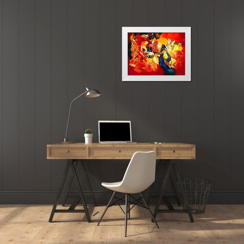 Magie White Modern Wood Framed Art Print by Jadis