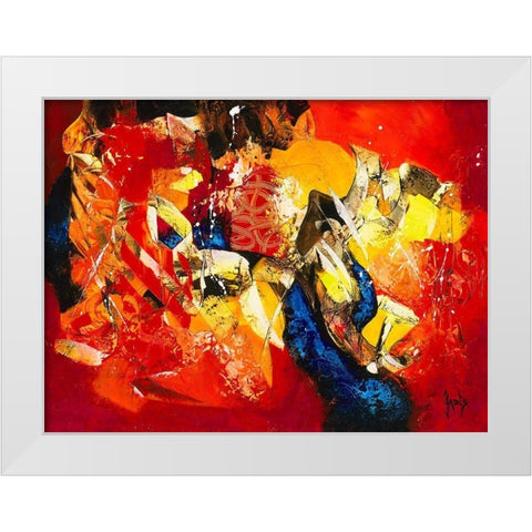 Magie White Modern Wood Framed Art Print by Jadis